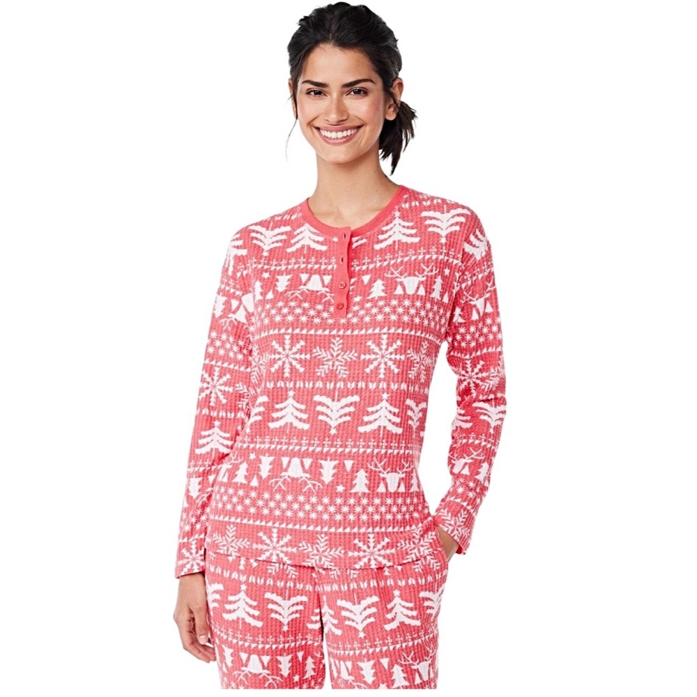 JOYSPUN WOMEN’S WAFFLE HACCI KNIT SLEEP SET
